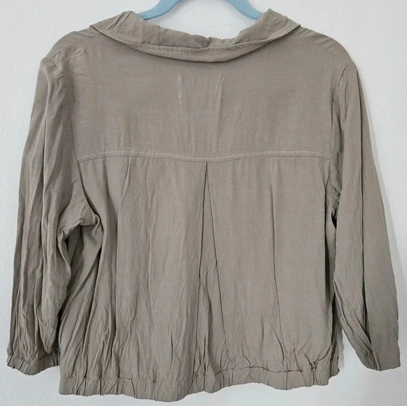 Jack asymmetrical cropped lightweight jacket khaki size large - Picture 6 of 6